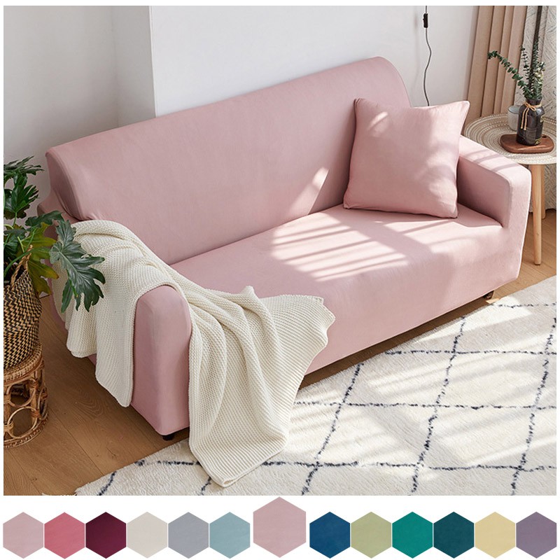 MultiColor Elastic Stretch Sofa Cover 1/2/3/4 Seater Plain Style L