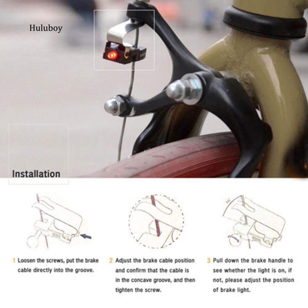 HUBY__Mini Bike Brake Light Mount Tail Rear Bicycle Cycling LED Safety
