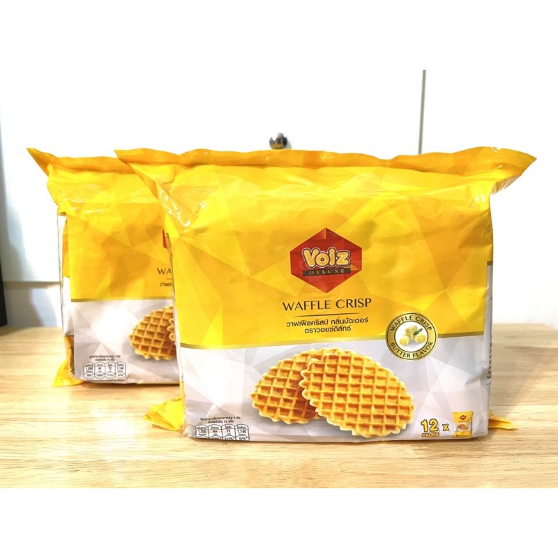 วอยซ์ดีลักซ์ วาฟเฟิลคริสป์บัตเตอร์ Voiz Waffle Crisp 1 แพ๊ค x12 ชิ้น