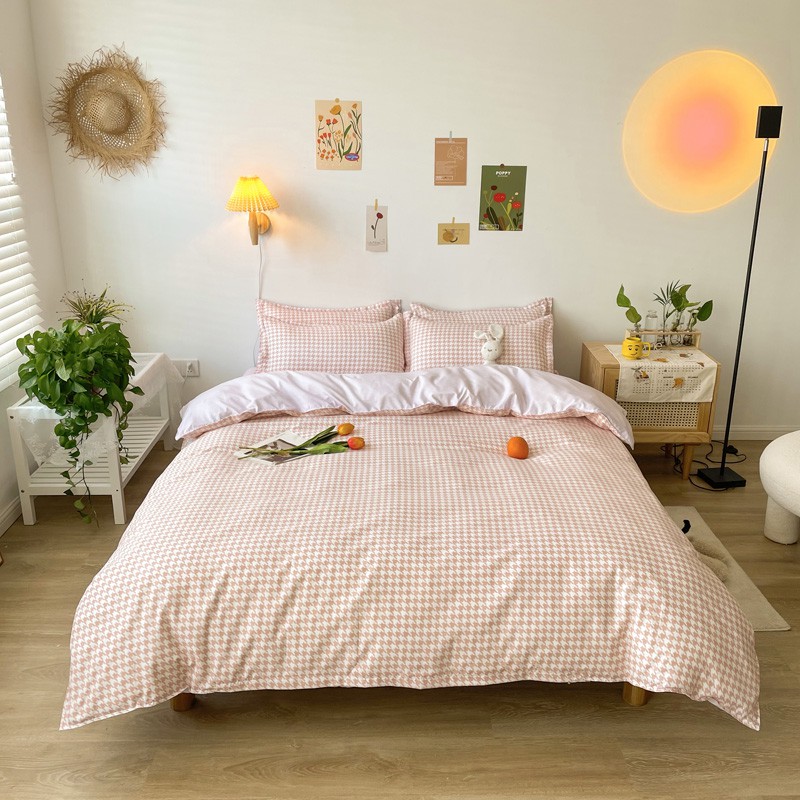 Fashion 3/4in1 Bedding Set Bedsheet Flatsheet Pillowcase Quilt Cover with Zipper Set Pilihan