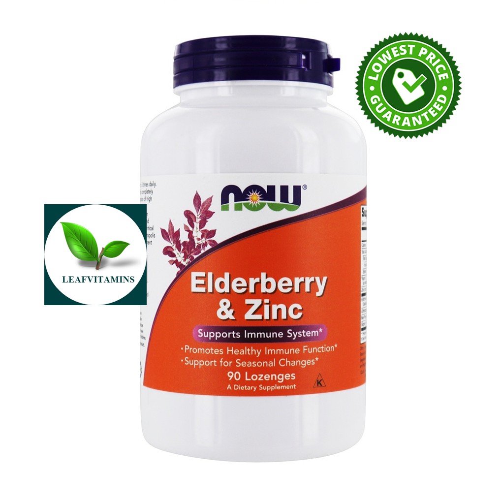NOW Foods Elderberry and Zinc 90 Lozenges ( plus Vitamin C Echinacea
