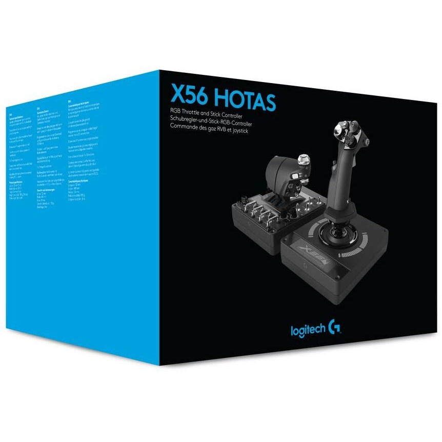 Logitech X56 Hotas จอยคันโยก สำหรับเกมเครื่องบิน ยานอวกาศ smiletiny