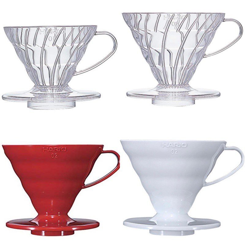 Hario V60 coffee Dripper ดริปเปอร์ กาแฟ ของแท้ แบบใส 01 และ 02 made in