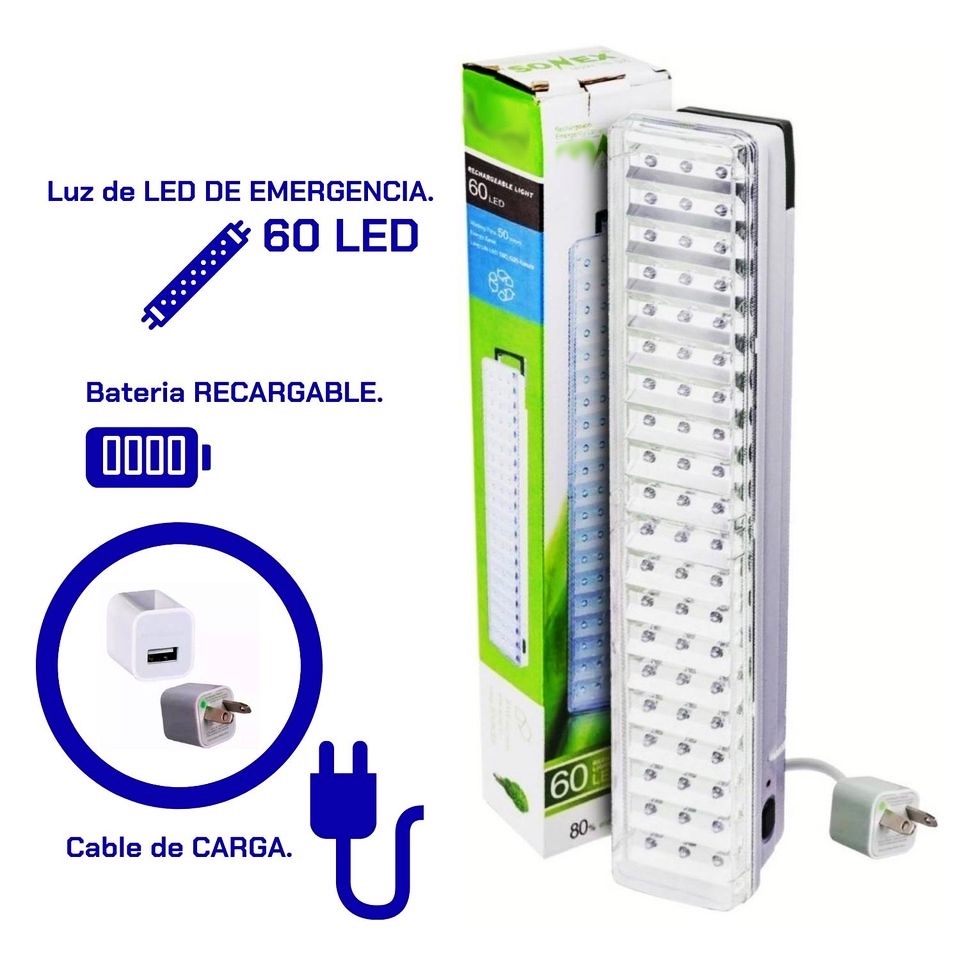 Luces Luz Emergencia 60 Leds Recargable 220v excelente con adaptador