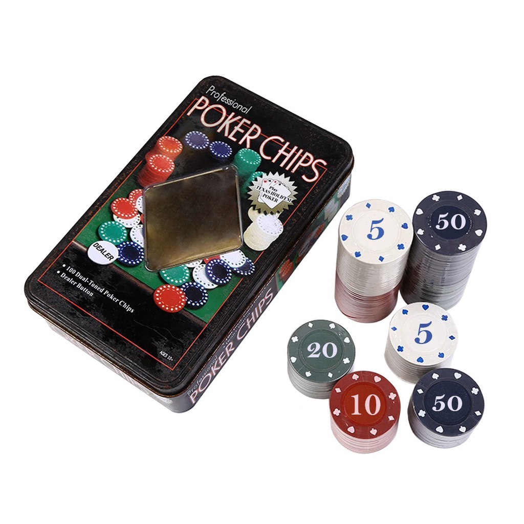 Set De Poker Old Player Caja Metalica 100 Fichas Shopee Argentina