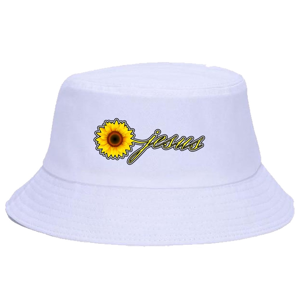 Chapéu Bucket Hat Girassol Jesus Lindo. Escorrega o Preço