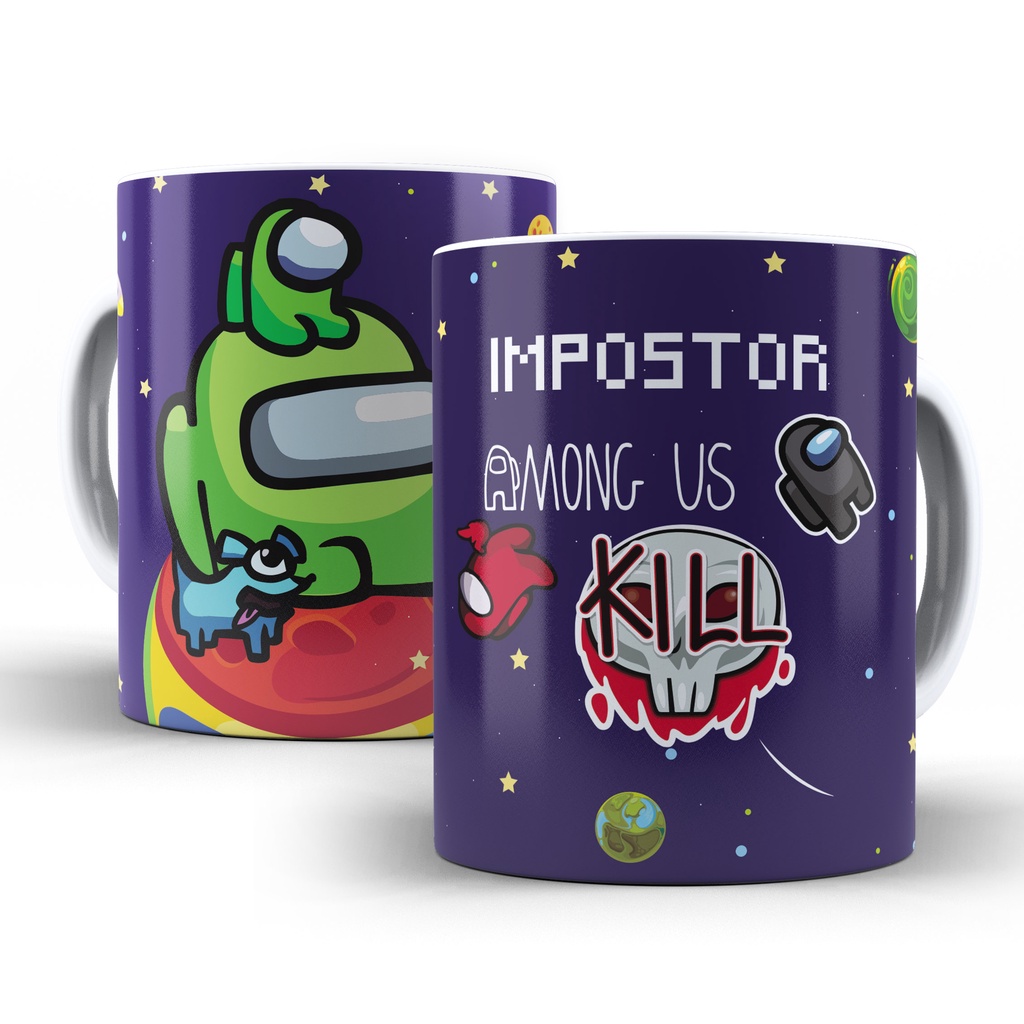 Caneca Among Us, Impostor Kill, Porcelana 325ml Shopee Brasil