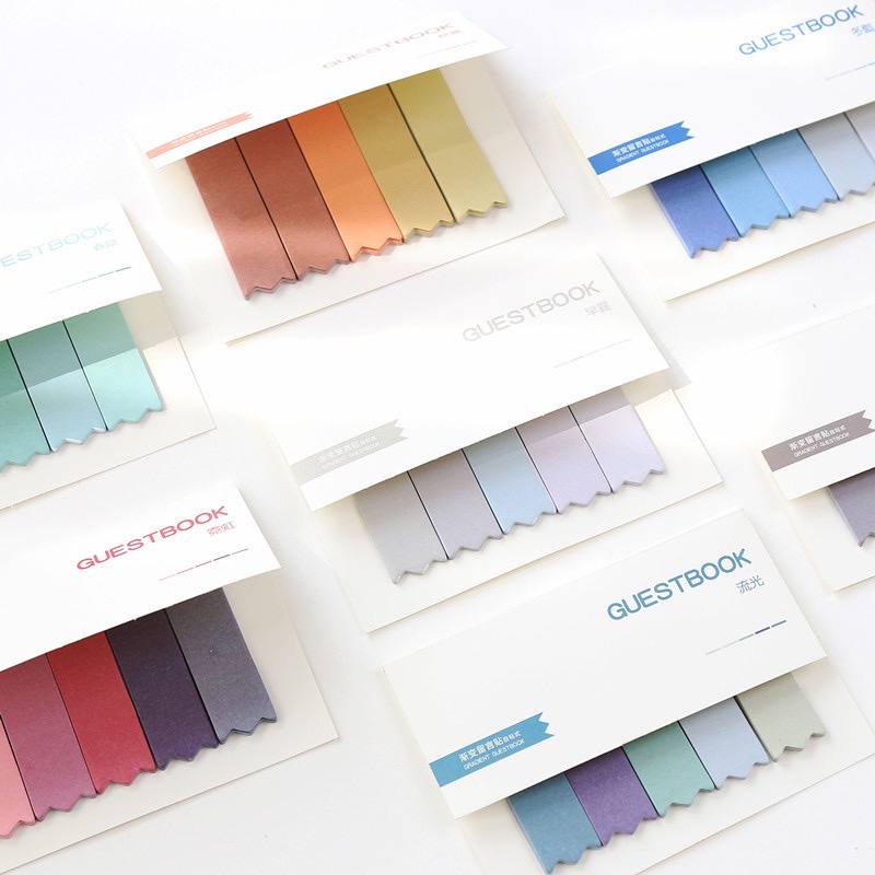 Post it Cores Degradê Pastel Auto Colantes Amarelo Verde Marrom Adesiva