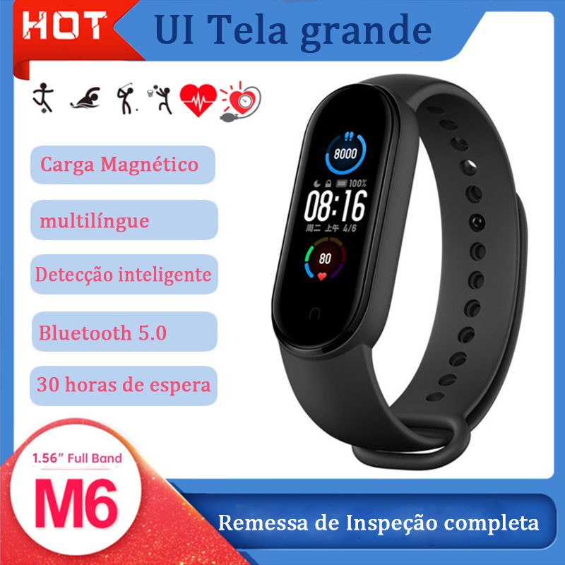 🏆M6 Watch🏆M6 relógio inteligente SmartWatch Bluetooth Monitor Cardíaco