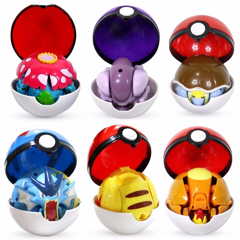 Pokemon 6 Pcs Set Box Elf Ball Deformation Toys Pocket Monster Pet