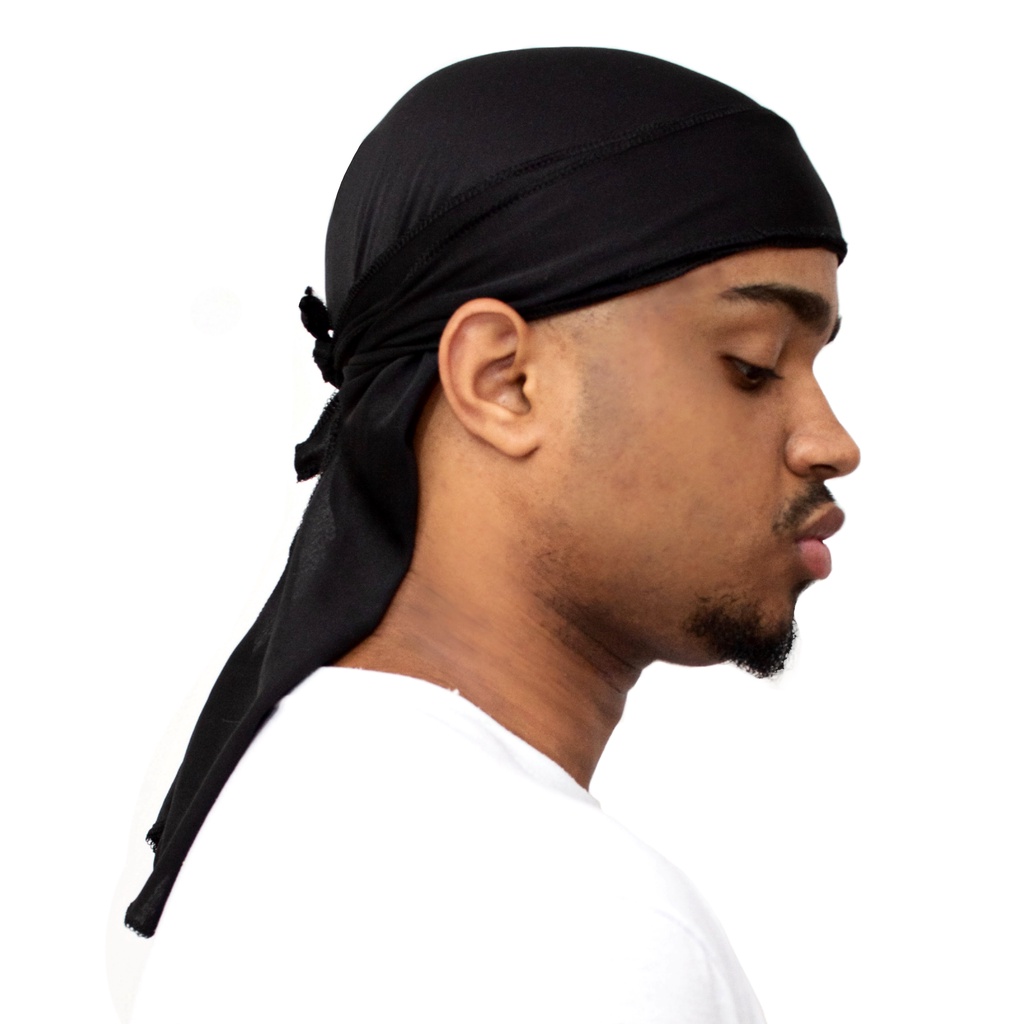 Bandana Durag Preta 360 waves Hip Hop Rapper Doo Rag Touca Shopee Brasil