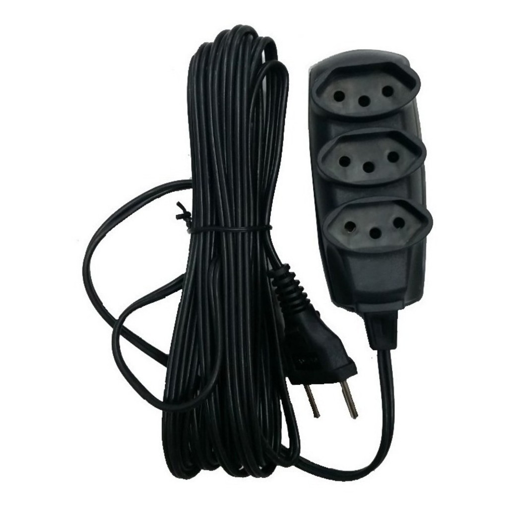 Extensão Elétrica Multiuso Tomada Cabo Bivolt 2 Metros 3 Saídas 3 Polos