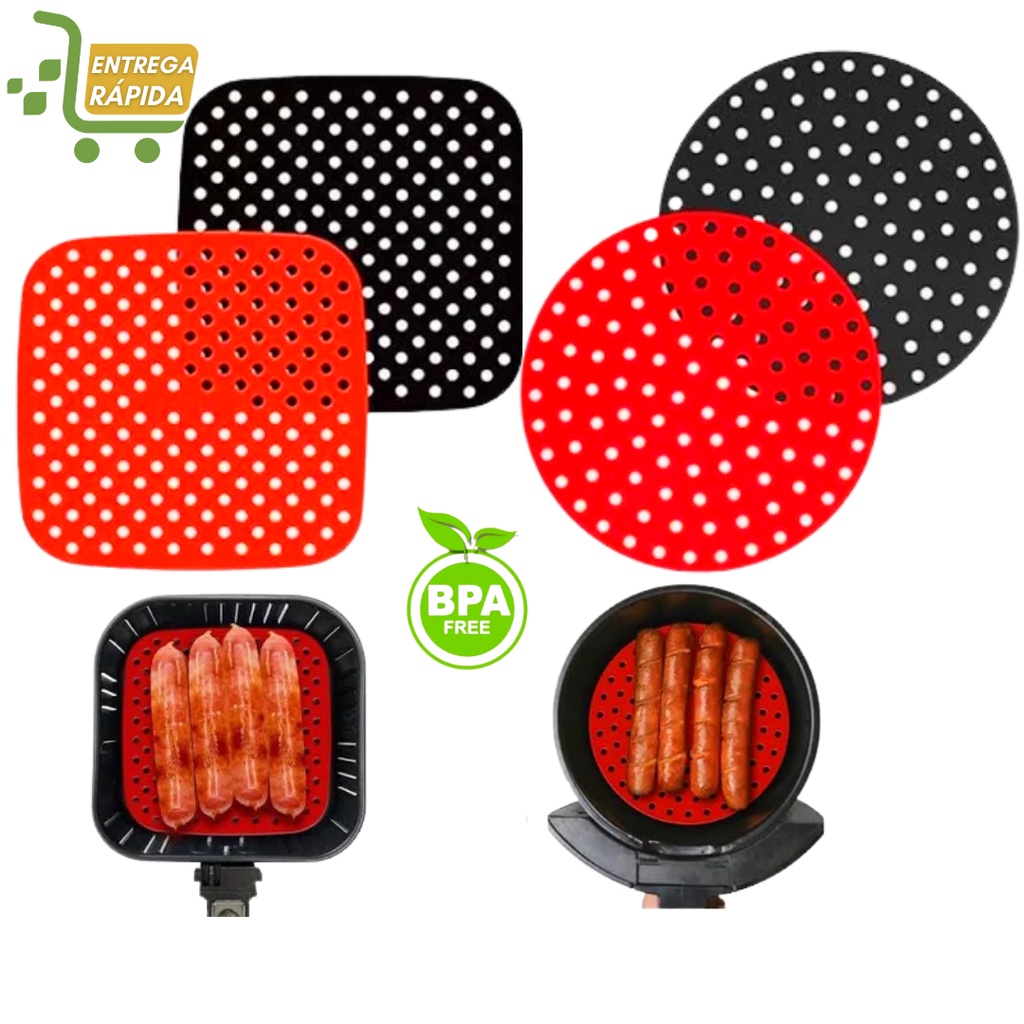 Tapete De Silicone Para Air Fryer Forno Fritadeira Antiaderente