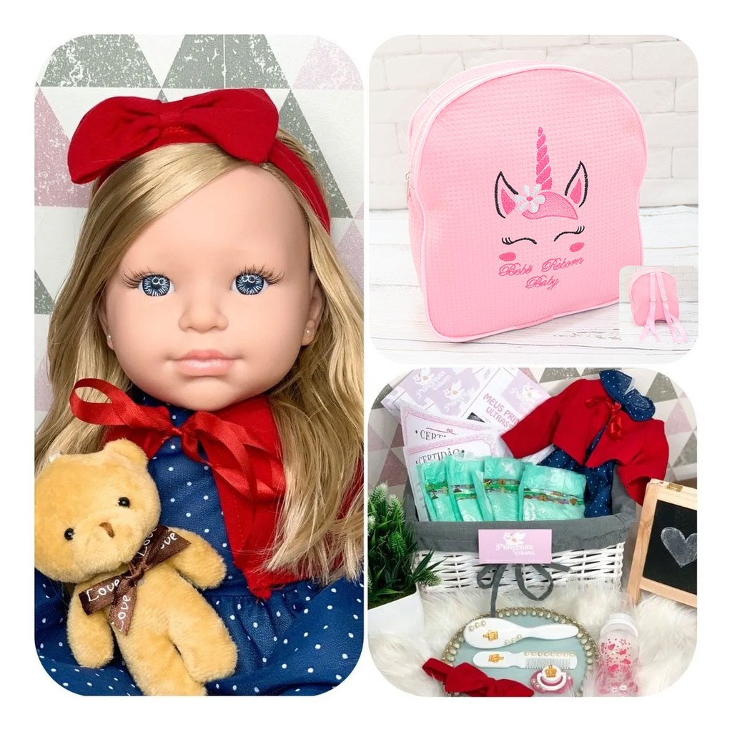 Bebê Reborn Boneca Real Bolsa Maternidade Promoção