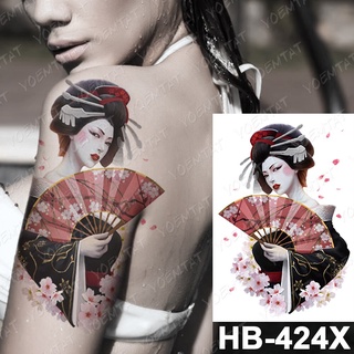 Waterproof Temporary Tattoo Sticker Japanese Geisha Prajna Flash Tattoos Peony Flowers Beauty Body Art Arm Fake Tatoo | Shopee Brasil 320_x_320_jpg