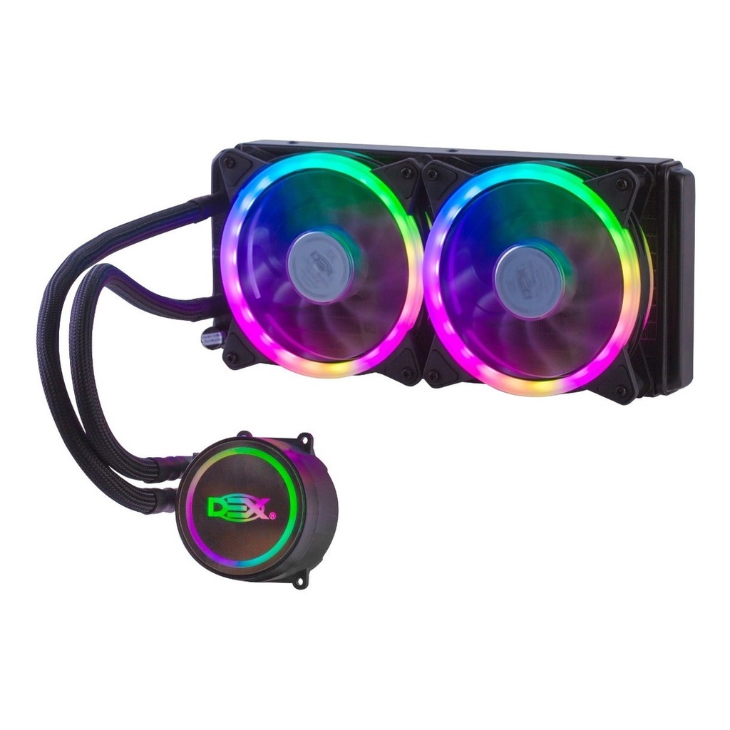 Water Cooler Fan Duplo Rgb 240mm Para Processador Amd E Intel LGA2011