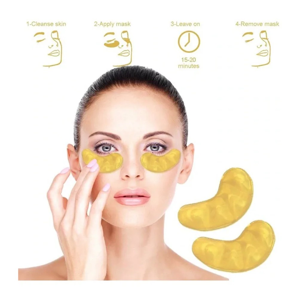 Máscara para Olhos de Gel dourada com Colágeno Antirrugas/Olheiras