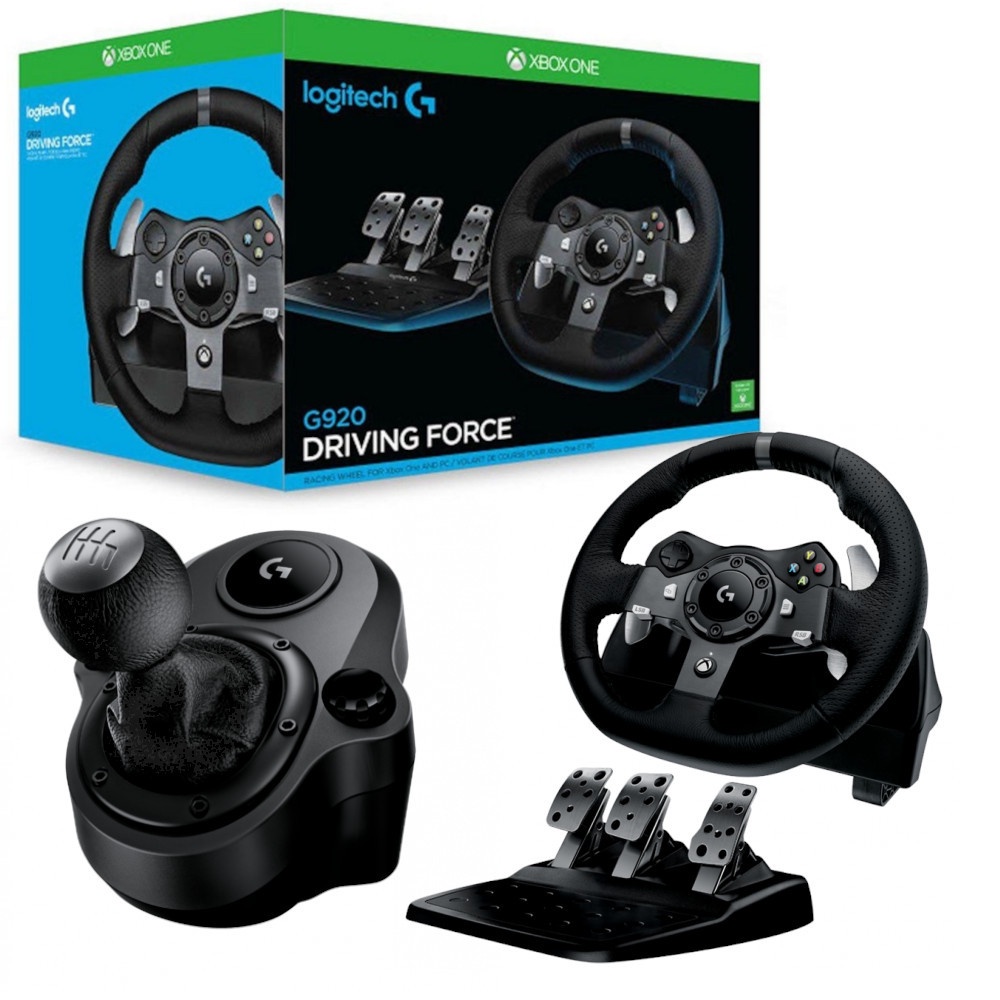 Volante Logitech G920 com pedal + Câmbio Driving Force Shifter para X