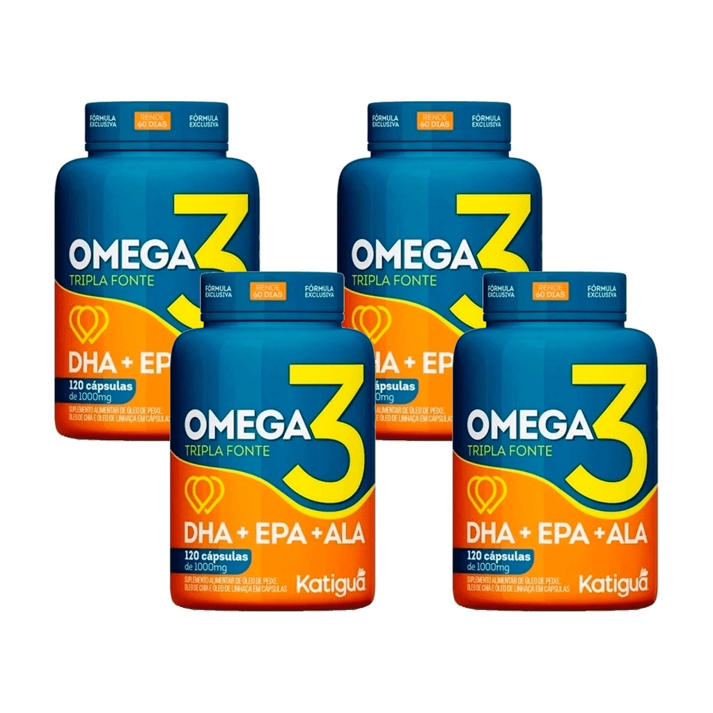Kit 4 Ômega 3 Tripla Fonte Katiguá 120 Cápsulas de 1000mg Shopee Brasil