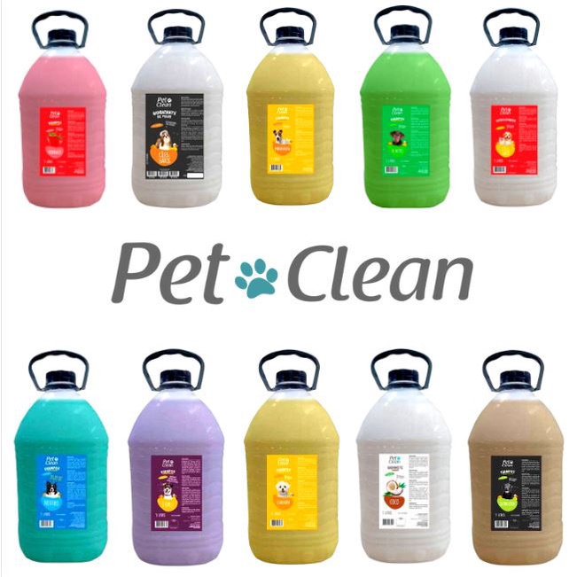 Shampoo Diversos Tipos 5 Litros Profissional Para Cães e Gatos Pet Clean Escorrega o Preço