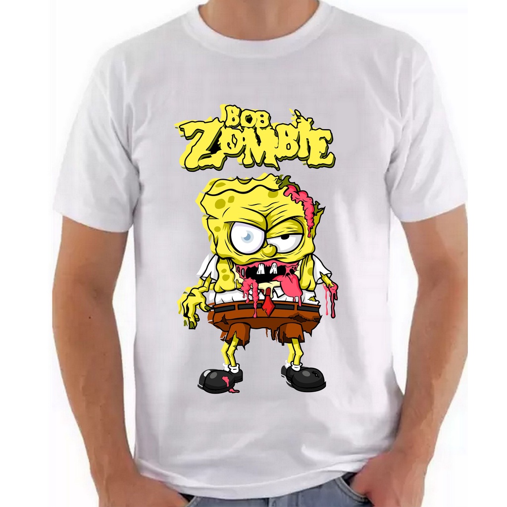 Camisa Camiseta Bob esponja Zumbi (Unissex e Baby Look) Shopee Brasil