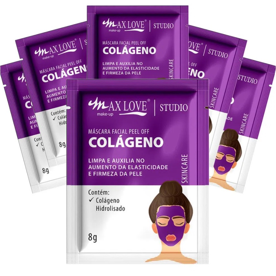 1 ou 5 Unidade MÁSCARA FACIAL COLÁGENO 8g Max Love Shopee Brasil