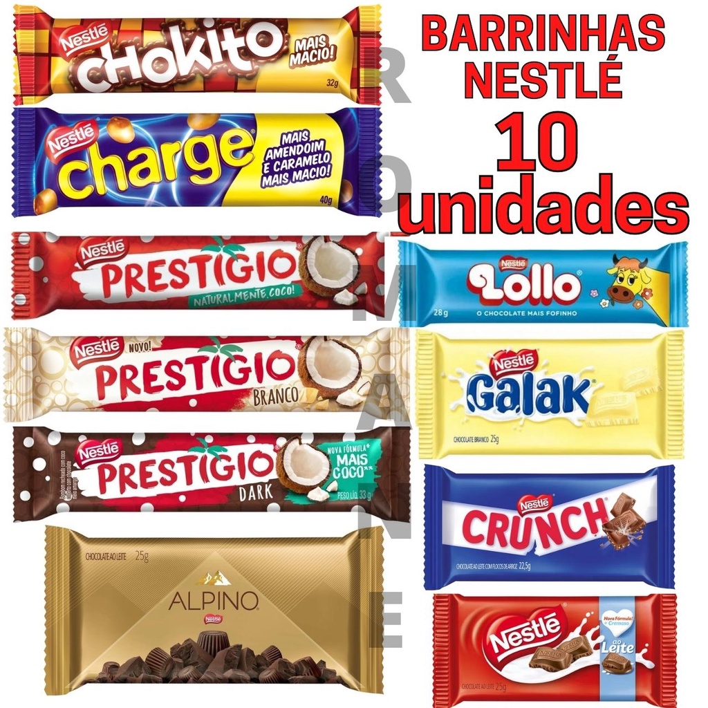 Kit c/ 10 barrinhas de chocolate Nestle Shopee Brasil