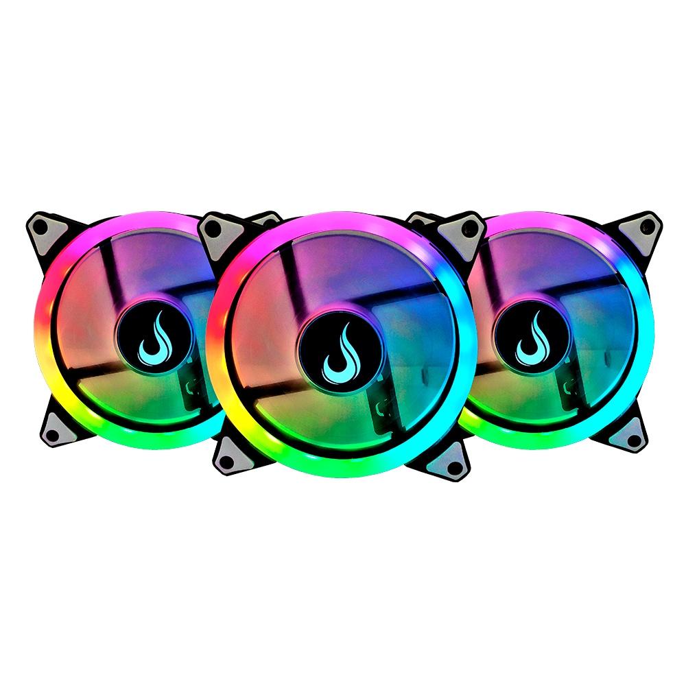 Kit Cooler FAN Rise Mode Energy 120mm, Led RGB, Controle e Controladora