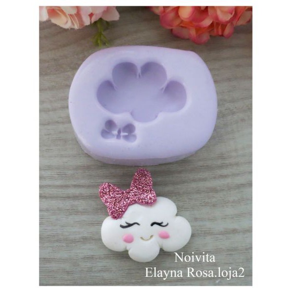 Molde de silicone Nuvem fofa ref 435 . Biscuit, Resina gesso pasta