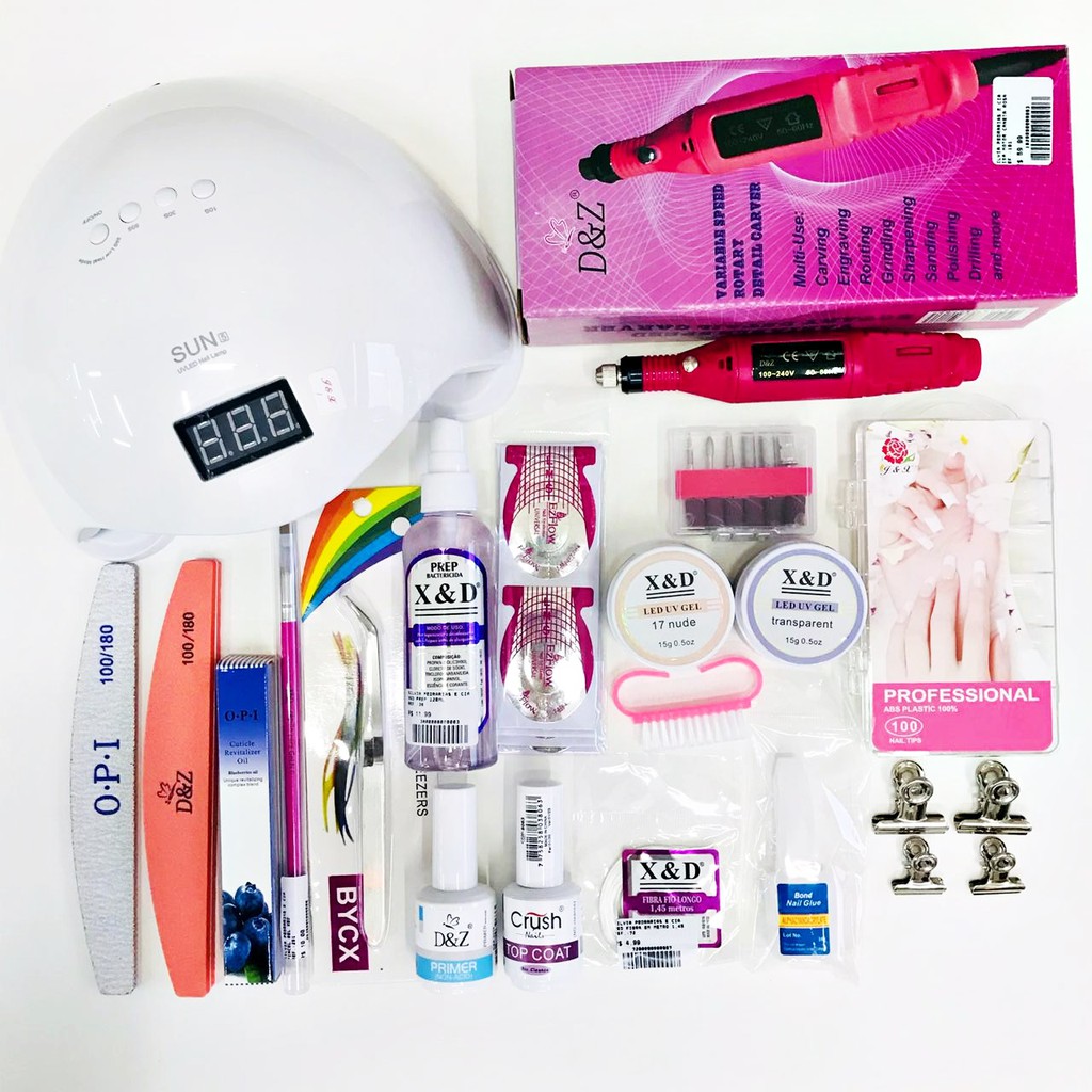 Kit completo para alongamentos de unhas em gel e fibra Shopee Brasil