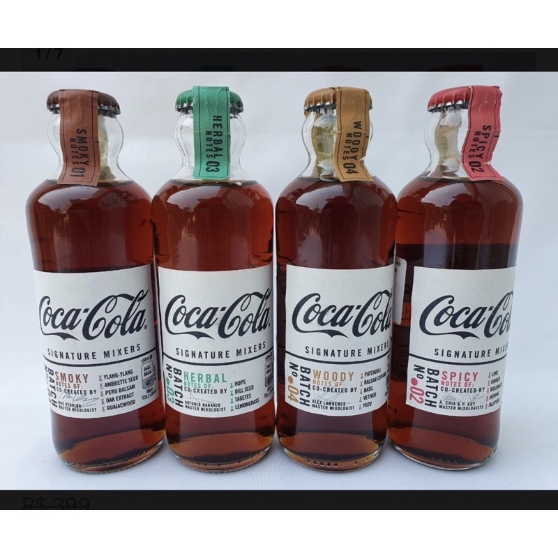kit com 4 coca Cola Signature Mixers Smoky Spicy Herbal Woody Shopee