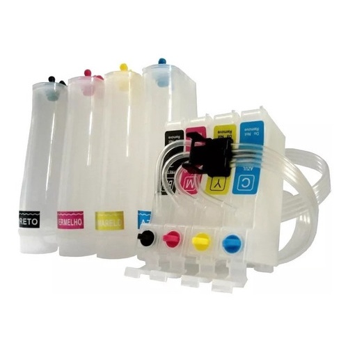 Kit Bulk Ink Epson XP 214 231 241 Wf 4630 3720 2760 2630 + Cartucho Sem