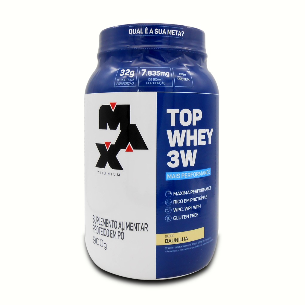 Whey Protein 3W Top Whey Max Titanium 900g Shopee Brasil
