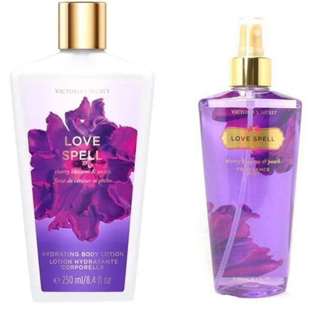 Kit Body Splash + Hidratante Victorias Secret Love Spell. Shopee Brasil