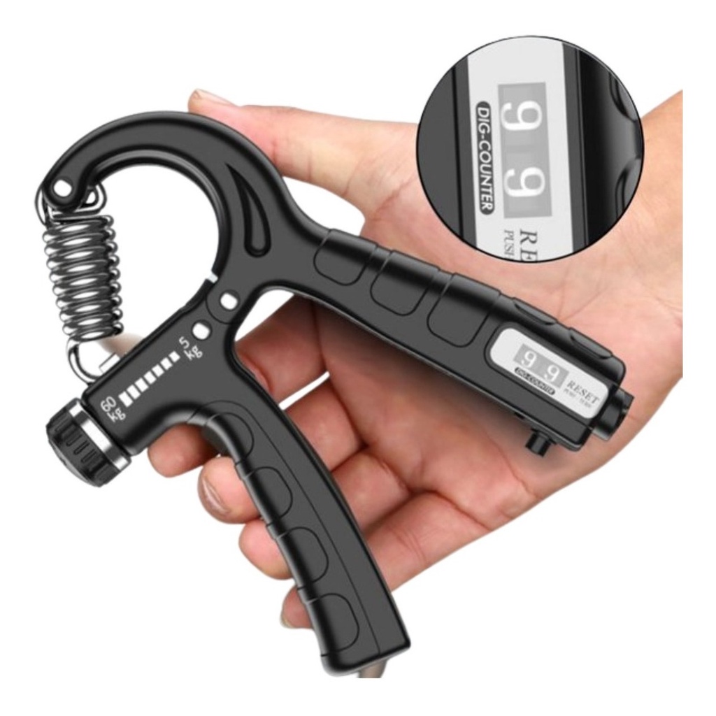 Hand Grip Pro Regulável de 5 kg a 60kg Com Contador de Repetições
