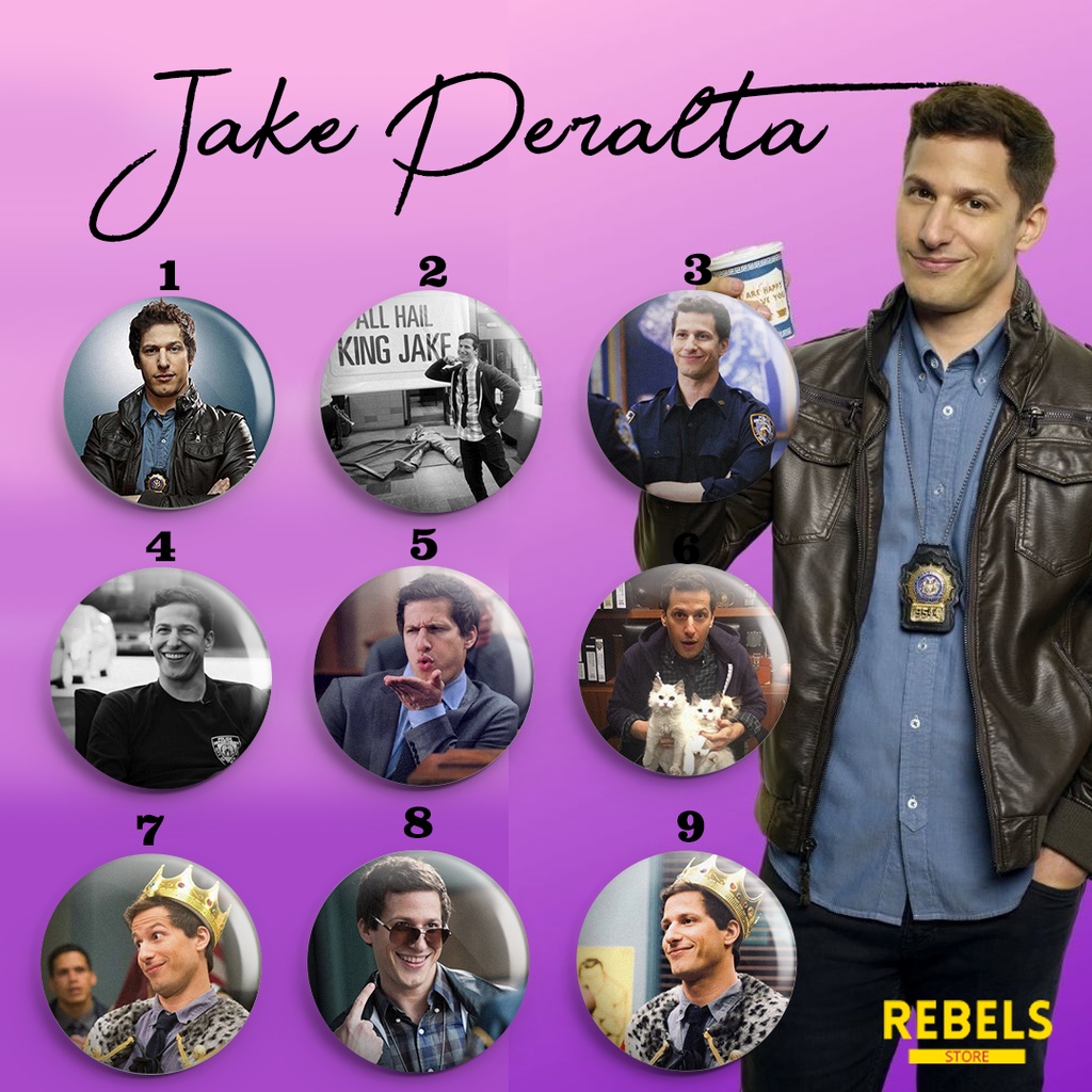 Bottons\Chaveiros Jake Peralta B99 4,5cm Shopee Brasil