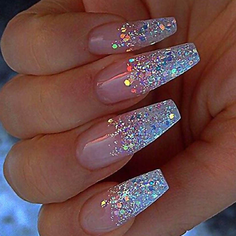Glitter Flocado Hexagonal Diamante Small Unhas Gel Encapsulada