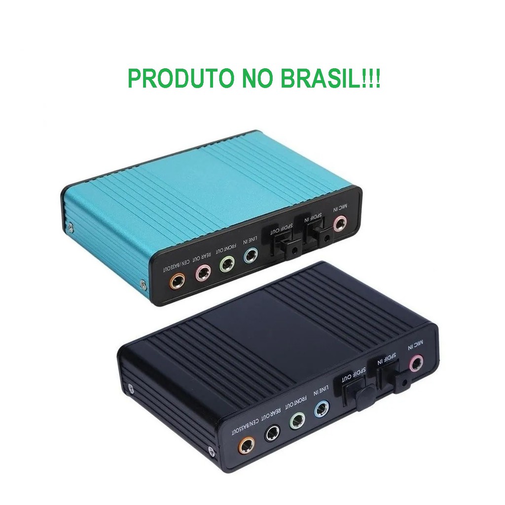 Placa De Audio Usb Externa 5.1 6 Canais Pc Audio Hd | Shopee Brasil