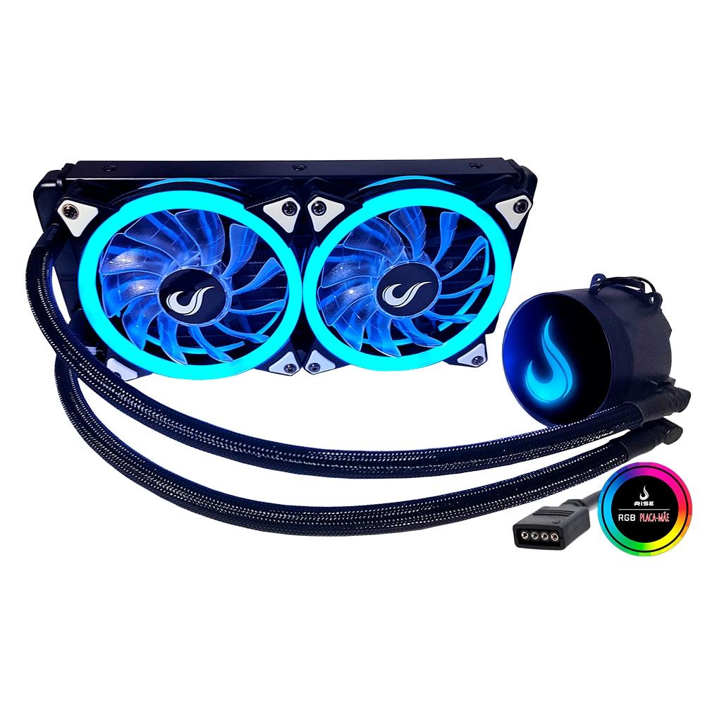 Water Cooler Rise Mode Gamer Black RGB 12v 240mm P/ Intel e Amd Desconto no Preço