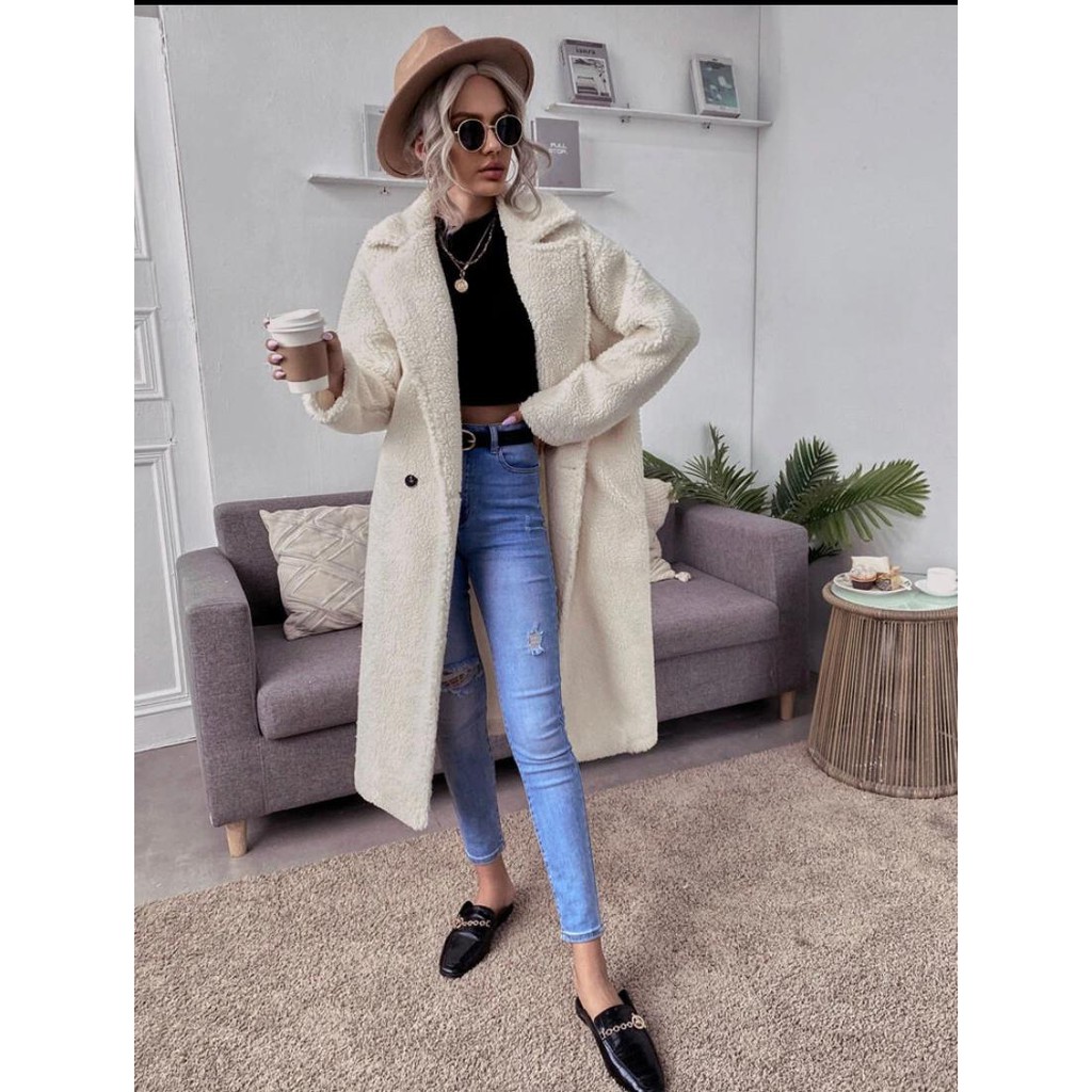 casaco trench coat pelo de carneiro importado Shopee Brasil