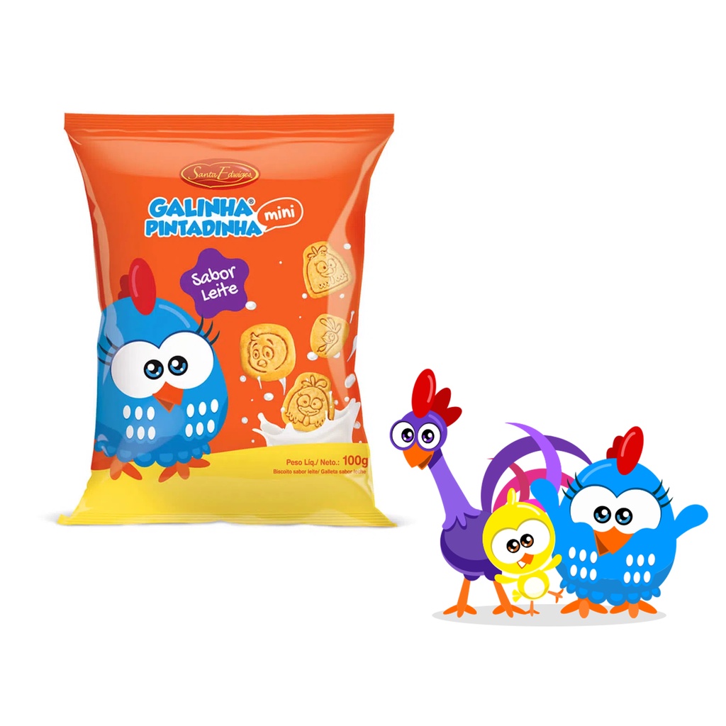 Biscoito Bolacha Lanchinho Escolar Personagens 100g Santa Edwiges