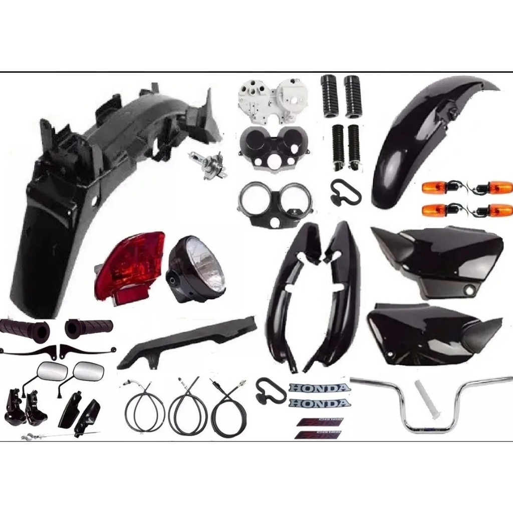 Kit plásticos carenagem fan 125 2005 2008 preto Escorrega o Preço