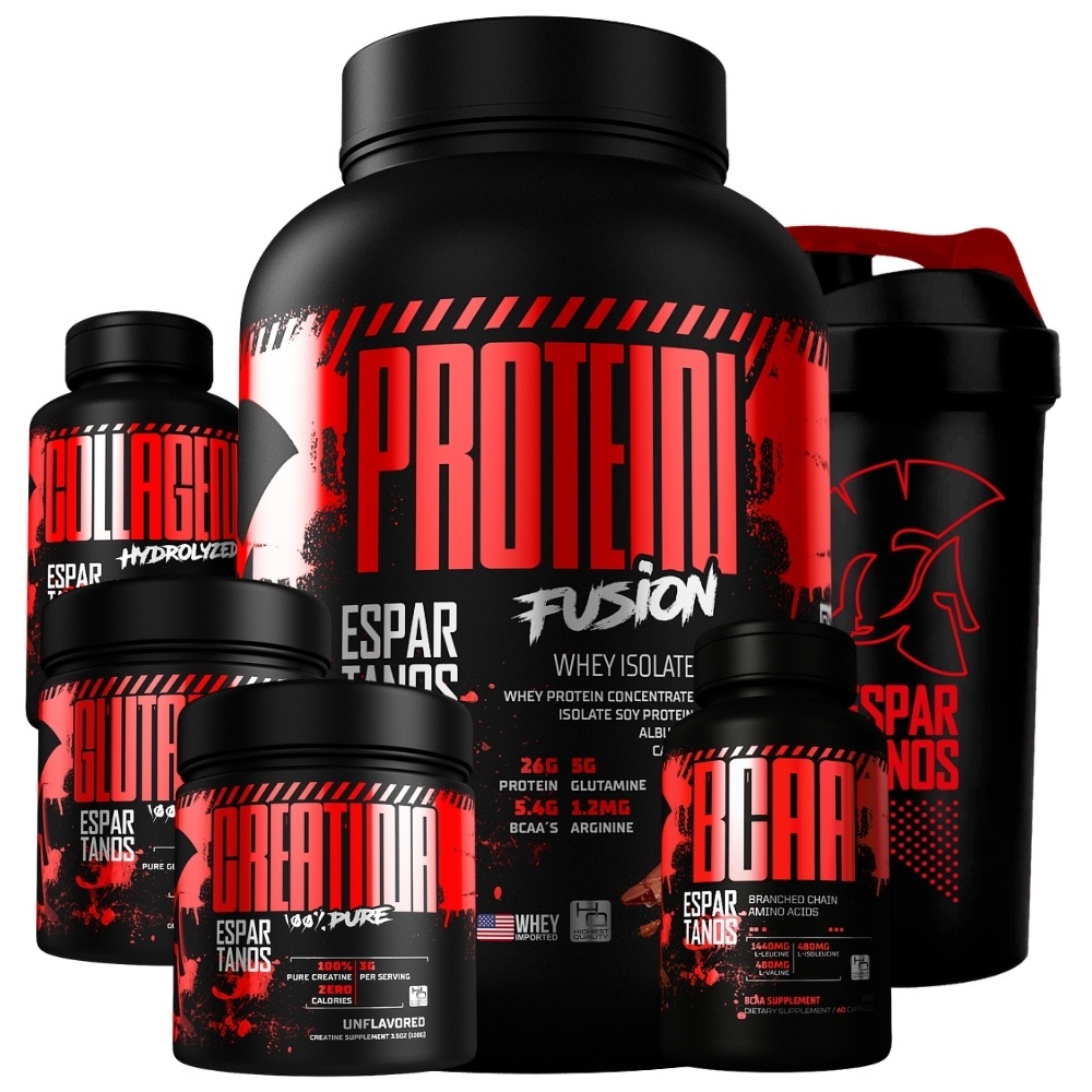 Kit Whey Fusion + Bcaa + Creatina + Glutamina + Colágeno + Copo