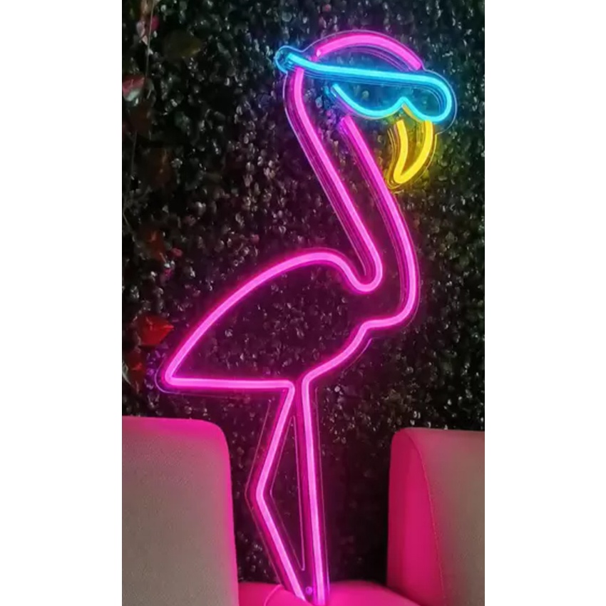 Painel Luminoso Led Neon Flamingo 60cm De Altura Shopee Brasil