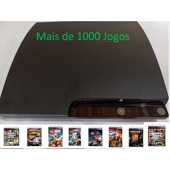 Playstation 3 Ps3 Slim com 1500 Games Escorrega o Preço