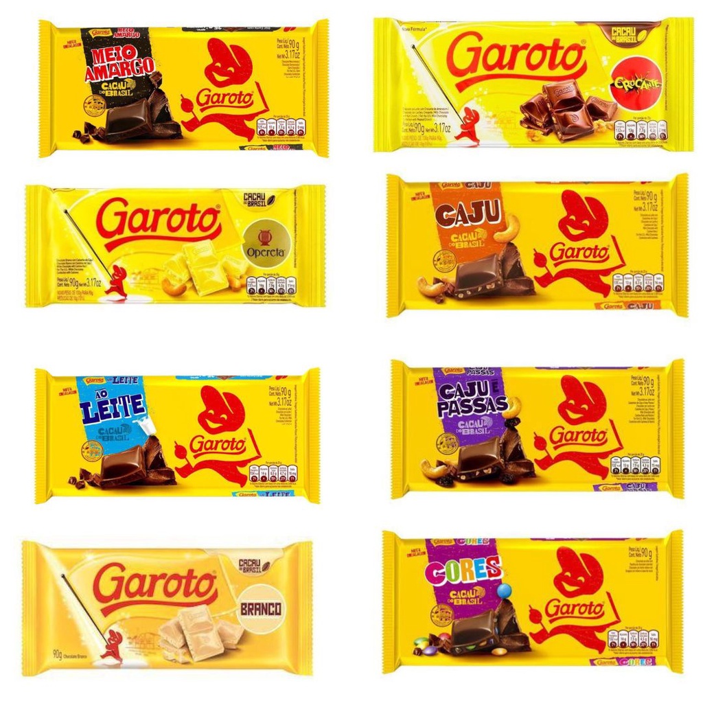 Barras de Chocolate LACTA/GAROTO 90g Shopee Brasil