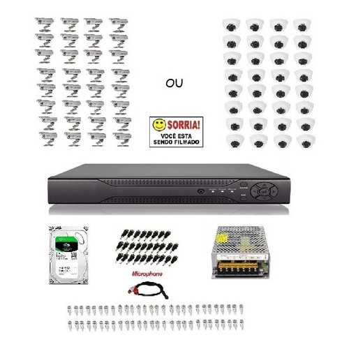 Kit Cftv 32 32 Canais+hd2tb+fonte Cameras+dvr oferta Shopee Brasil