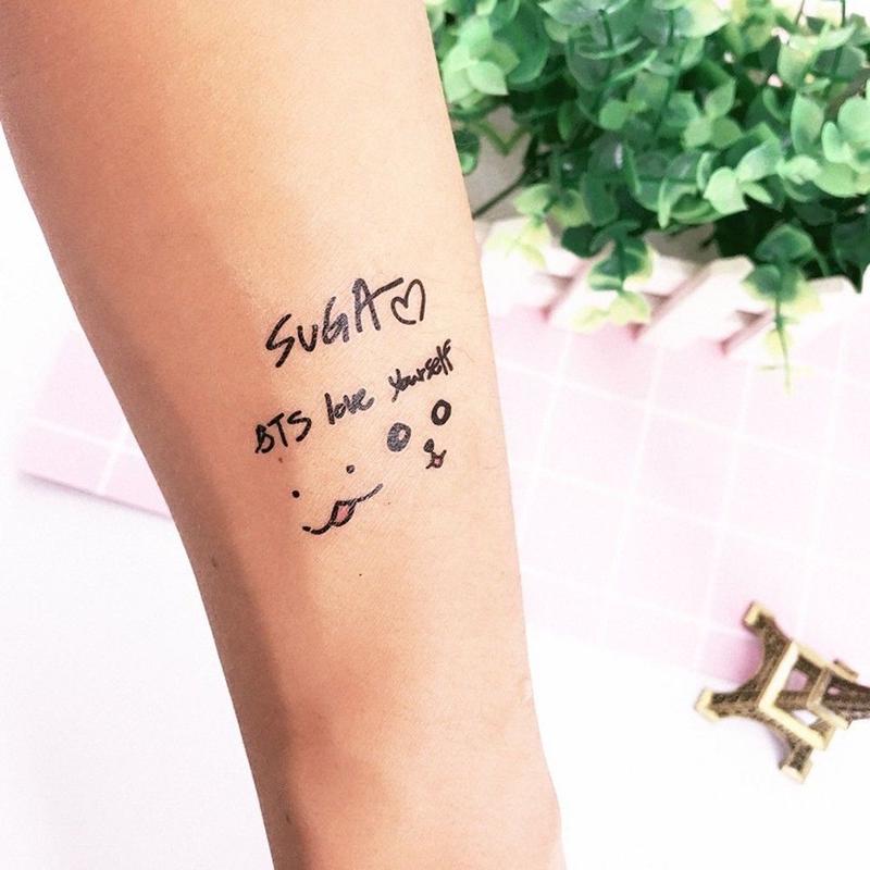Tatuagem Temporária Chuva de Unicórnios Majoca Colorê Adesivo de Tatuagem Temporária Removível Impermeável do KPOP BTS para