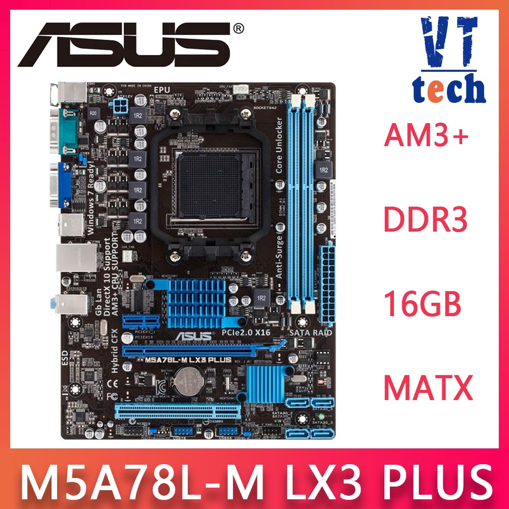 Asus M5A78LM LX3 PLUS Desktop Motherboard 760G 780L Socket AM3+ DDR3