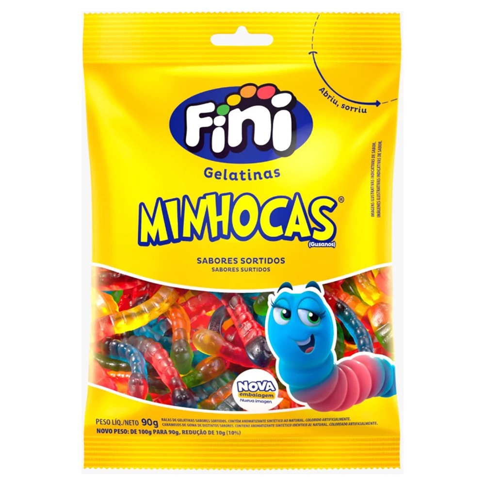 Bala Gelatinas Minhocas Sortidos 90g Fini Shopee Brasil